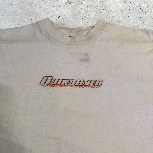 VTG 90s Quiksilver Boardriding Company Double-Sided Logo Surf Skate T-Shirt - Picture 3 of 12